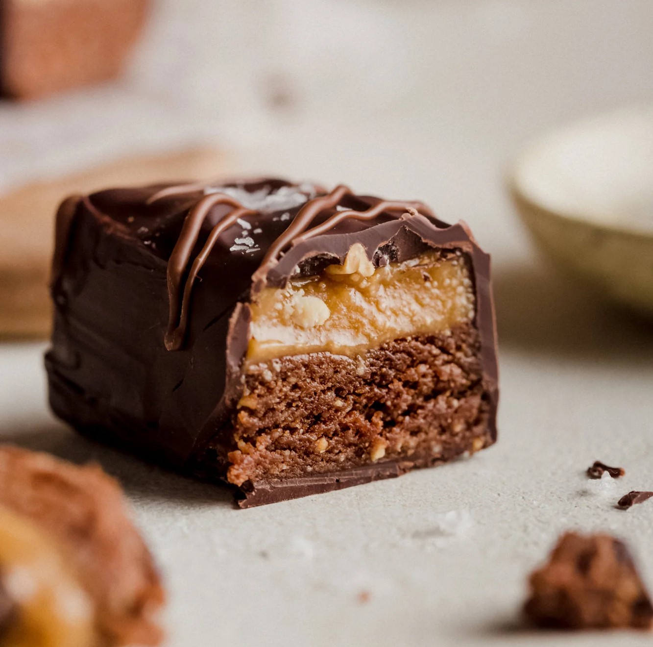Snickers Proteicos — pastelería nutritiva Enarmo